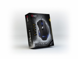 Herní myš C-TECH Akantha (GM-01R), herní, červené podsvícení, 2400DPI, USB