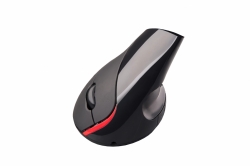 Myš C-TECH VEM-07, vertikální, bezdrátová, 5 tlačítek, černá, USB nano receiver