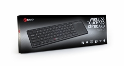 Klávesnice C-TECH WLTK-01, bezdrátová klávesnice s touchpadem, černá, USB