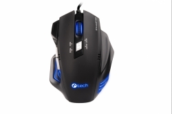 Herní myš C-TECH Akantha (GM-01), herní, modré podsvícení, 2400DPI, USB